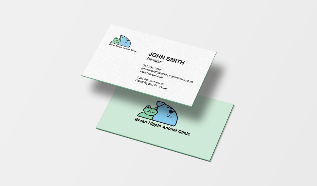 Broad Ripple Animal Clinic Business Card Mockup